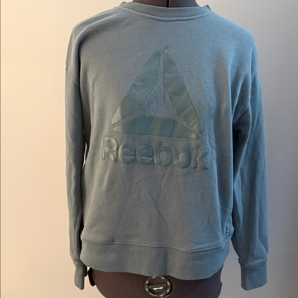 Reebok Women's Blue Sweatshirt with Logo